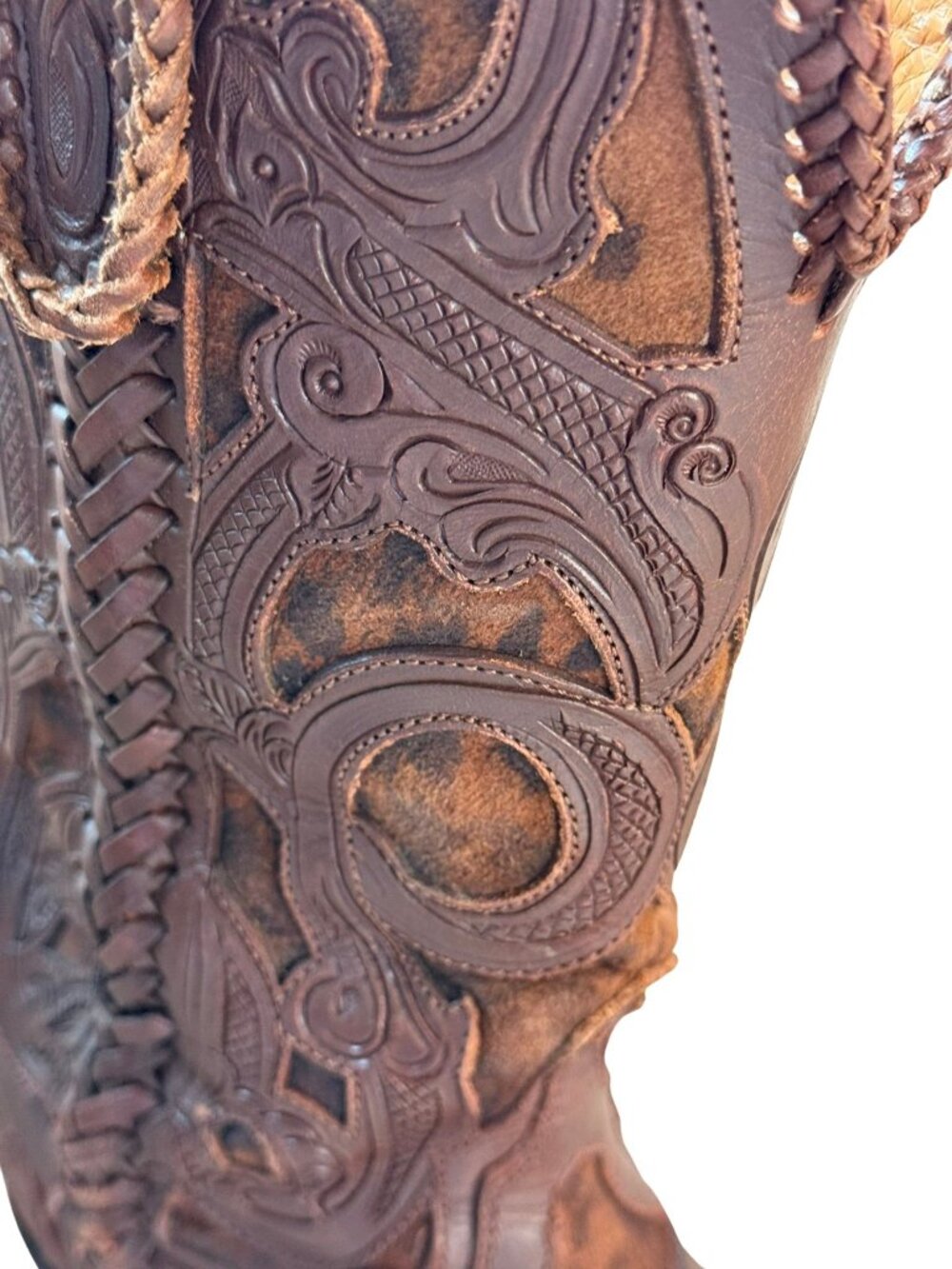 Lucchese M4632 Cheetah Hair Calf Western Boots 7.5B - Picture 5 of 8
